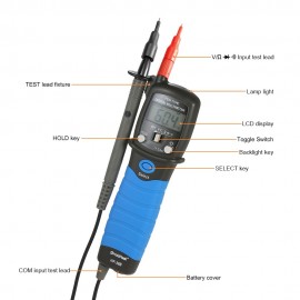 HoldPeak Handheld Backlight LCD Display Pen Type Digital Multimeter DC/AC Voltage Meter Resistance Diode Continuity Tester