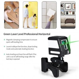 Self-Leveling 2 Lines Green Laser Level Professional Horizontal and Vertical Cross Line Leveling Laser Level Kit with Selectable Laser Lines and Vertical Beam Spread
