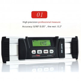 GemRed IP67 Digital Protractor Level Torpedo Level 360° LED Display with Bright  and Magnetic Base Waterproof Dustproof