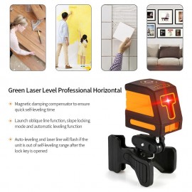 Self-Leveling 2 Lines Red Laser Level Professional Horizontal and Vertical Cross Line Leveling Laser Level Kit with Selectable Laser Lines and Vertical Beam Spread