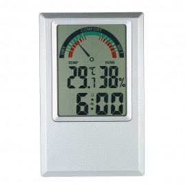 °C/°F Digital Thermometer Hygrometer Temperature Humidity Meter Alarm Clock Max Min Value Comfort Level Display