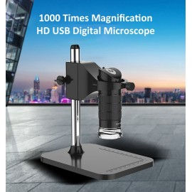 Handheld USB Digital Microscope 1000X 2MP Electronic Endoscope Adjustable 8 LED Magnifier Camera with Stand